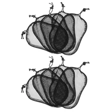 10pcs Drawstring Wig Cap - Mesh Hair Net Black Netting For Hair Extensions -