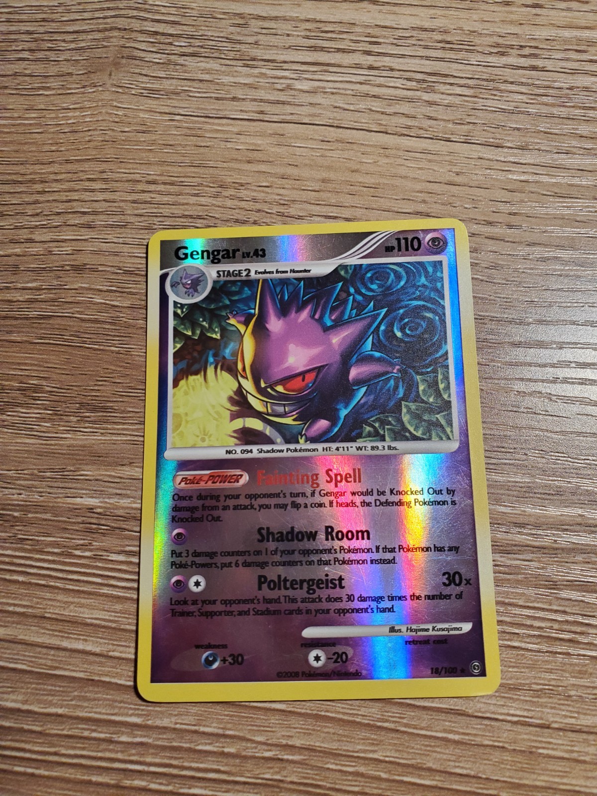 Pokemon Gengar Stormfront Reverse Holo 18/100 LP Condition