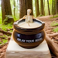 Trick Candles Gothic Skeleton Bath Candle 6" Halloween Decor