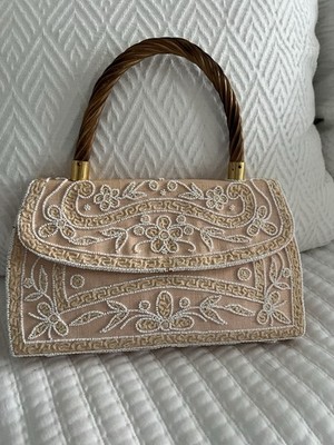 vintage H.A. & E. Smith Ltd. beaded purse, a highly collectible Pale Pink