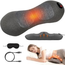 3 in 1 Electric Lumbar Support Pillow, Back Massager with Heat Vibration Trac...