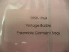 Vintage Barbie 28 Acid Free Garment Bags Storage Display Labeled 1959-60 Outfits