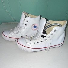 Converse Chuck Taylor All Star White Leather Men's High Top Sneakers US 8.5
