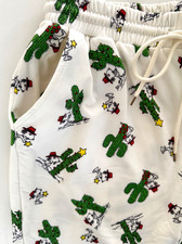 SNOOPY  CHRISTMAS LIGHTS ON CACTUS Fleece LOUNGE PAJAMA PANTS Ladies S M L XL
