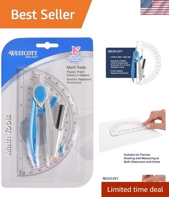 Vibrant Protractor and Precision Compass Set for Student Geometry Essentials