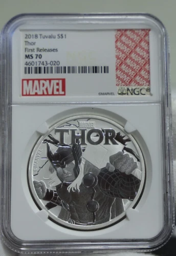2018 Tuvalu Thor 1 oz Silver Dollar Coin NGC MS 70 | Marvel Avengers 1st Release