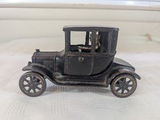 Antique Arcade Cast Iron Toy Model T 7" w/ Nickel Rider 1920s EXC