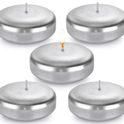 36 PCS 3 Inch Silver Floating Candles Unscented 1315 Hour Burn Wax