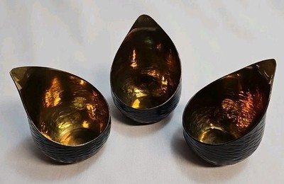 3 Williams-Sonoma Home Tozai Alchemy Black Gold Candle Holders Marilyn Davidson 