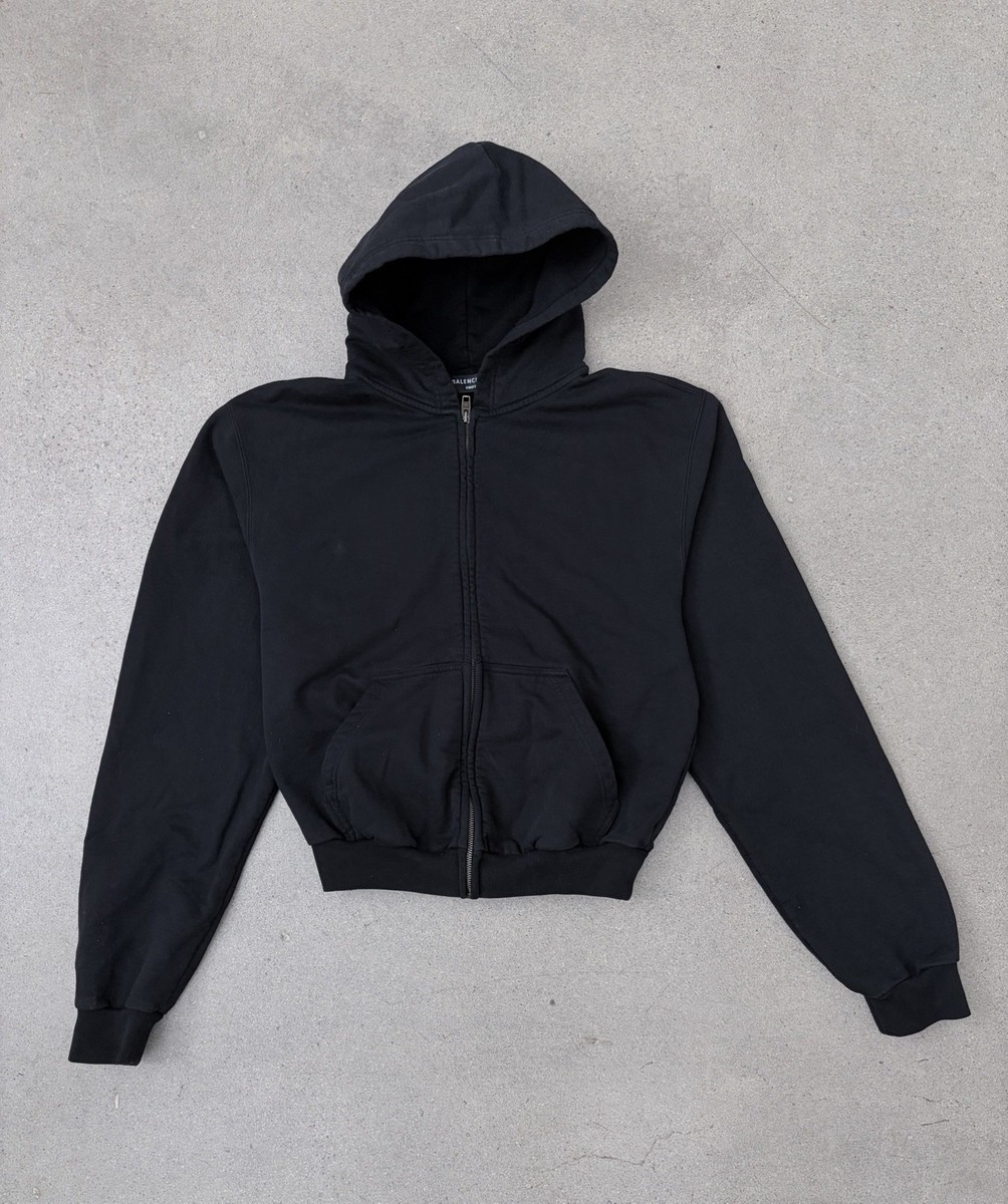 balenciaga back tab zip hoodie demna unifit black s | eBay