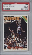 1975 Topps 254 Moses Malone PSA 9 oc Mint RC Vending Regrade Stars 76ers 