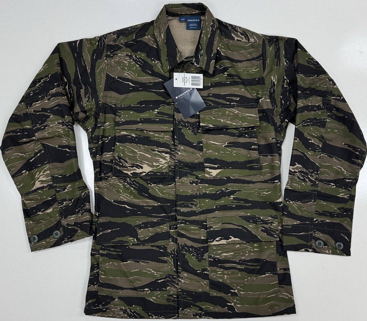 CALEE Tiger camo military jacket Lサイズ Men's Asian Tiger Stripe Camo BDU Shirt Tactical Military Coat
