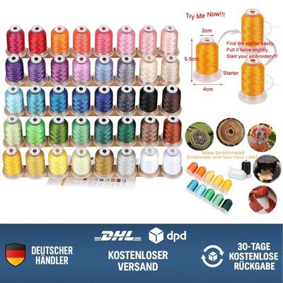 New brothread 40 Brother Farben Polyester Maschinen Stickgarn 500M (550Y)