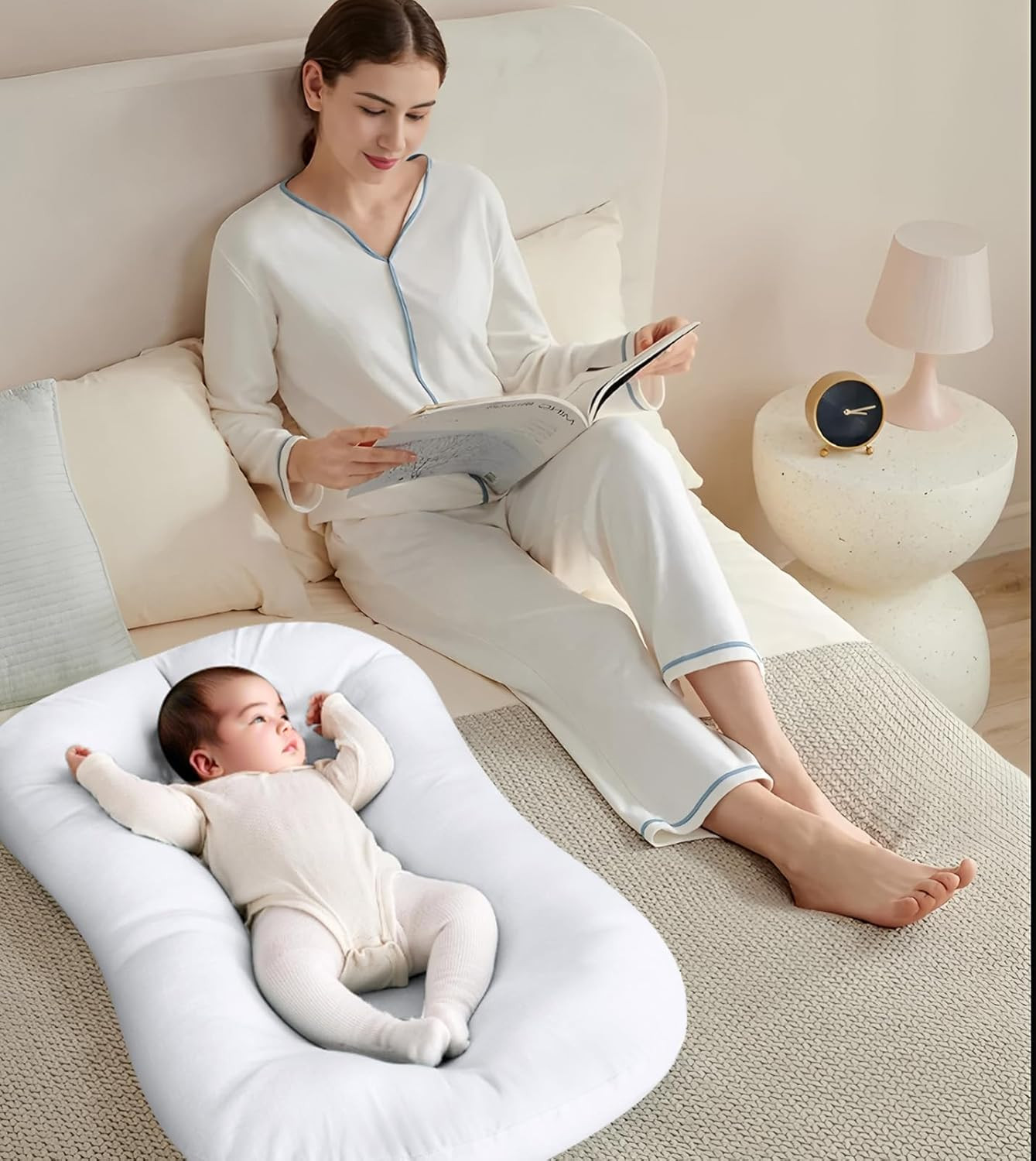 как выглядит Baby Lounger for Newborn 0-24 Months, Bionic Design Infant Floor Seats Loun... фото