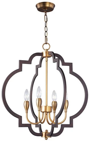 Maxim Crest 22 1/4" W Oil Rubbed Bronze and Antique Brass Chandelier - Picture 2 of 5