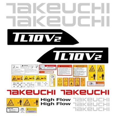 Decal Kit fits Takeuchi TL10-V2 Skid Steer TL10 w/Safety Stickers USA FREE SHIP!