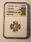 NGC Certified 1942 Mercury Dime Genuine Route 66 10C Business Strike