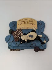 Figi Graphics Around This House The Cat's In Charge Cute Cat Resin Wall Plaque