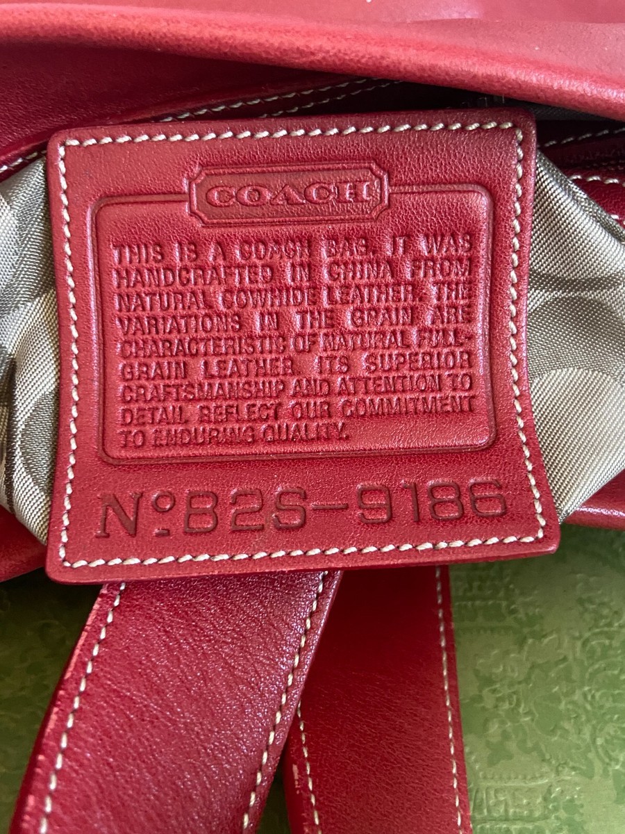 Vtg COACH #9186 Legacy Leather Soho Hobo Bucket Shoulder Bag - Red