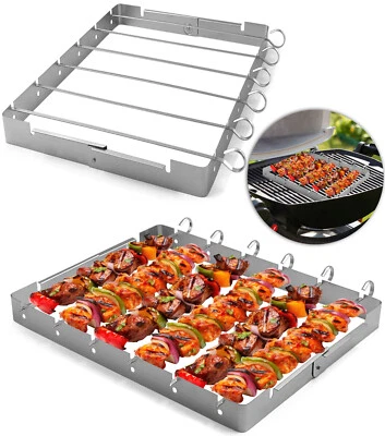 STEPHANS MÖBELBÖRSE Schaschlik Spießaufsatz Spießhalter Gestell für Gasgrill mit Spießen Edelstahl