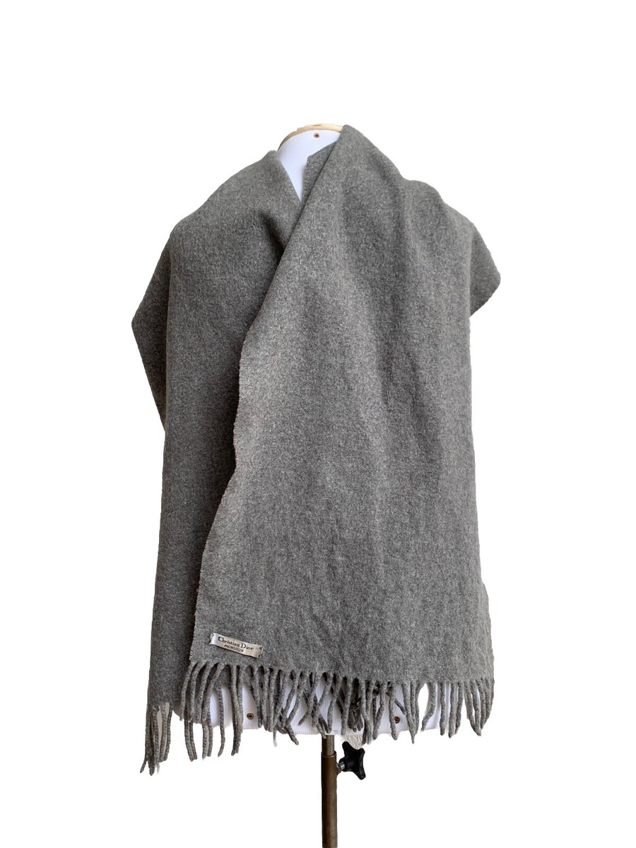 wool christian dior grey scarf