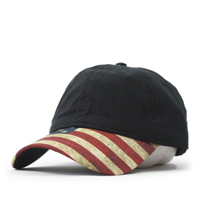 Cotton Logo Adjustable Baseball Cap - Classic Embroidered Flag, Unstructured Cotton Baseball Cap - USA/ Flag Embroidered Washed Cotton  main image 3