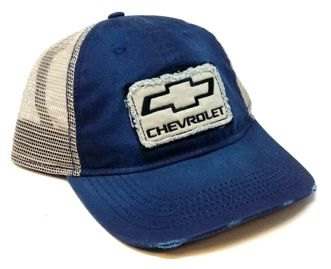 CHEVY CHEVROLET EMBROIDERED PATCH LOGO ADJUSTABLE SNAPBACK MESH TRUCKER HAT CAP