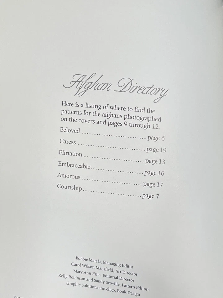 AFGHAN ROMANCE: 6 DESIGNS By Ann Kirtley *Excellent Condition* - Image 3 of 4