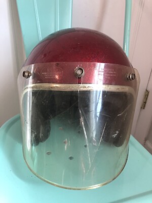 セキュリティ・セーフティ LEAR SIEGLER INC HELMET 1970s Vintage Lear Siegler Red Metallic Flake Motorcycle Helmet | eBay