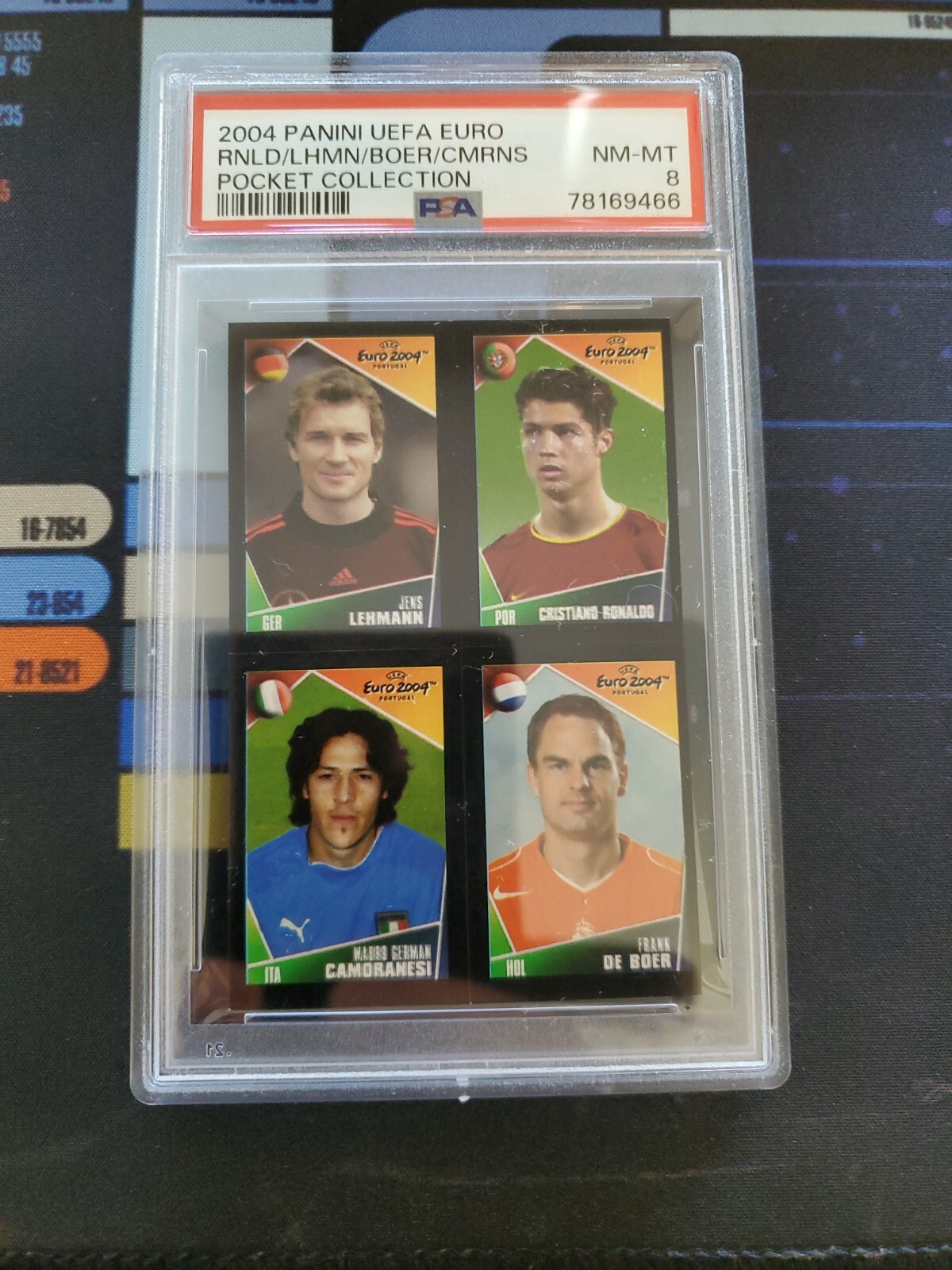 2004 UEFA Euro Pocket Collection Jens Lehmann Cristiano Ronaldo PSA 8 Rookie RC