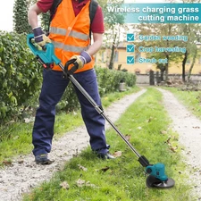 Cordless Grass Trimmer Compatible Powerful Electric Battery Strimmer Edge Cutter