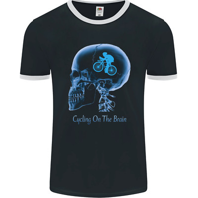 Cycling On The Brain Cyclist Bicycle Bike Herren Ringer Maglietta FotL