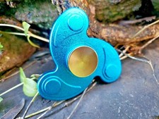 Blue Gold Aluminum Fidget Spinner Toy Boys Girls Adults Kids ADHD Focus Stress