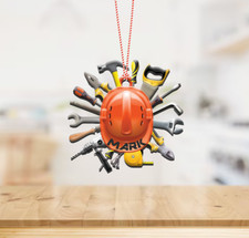 Personalized Construction Christmas Ornament, Heavy Equipment Operator Ornament