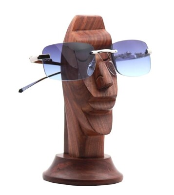 RSINC Wooden Face Shaped Spectacle Eyeglass | Sunglass Safe Place Holder Stand