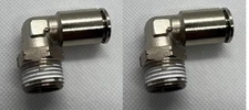 Air Suspension System 2 Fitting 90° 3/8"NPT Male To 1/2" Air Hose Push In Bag
