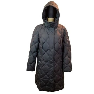 Fuchs Schmitt Daune Womans 16 Hooded Long Down Insulated Coat Black