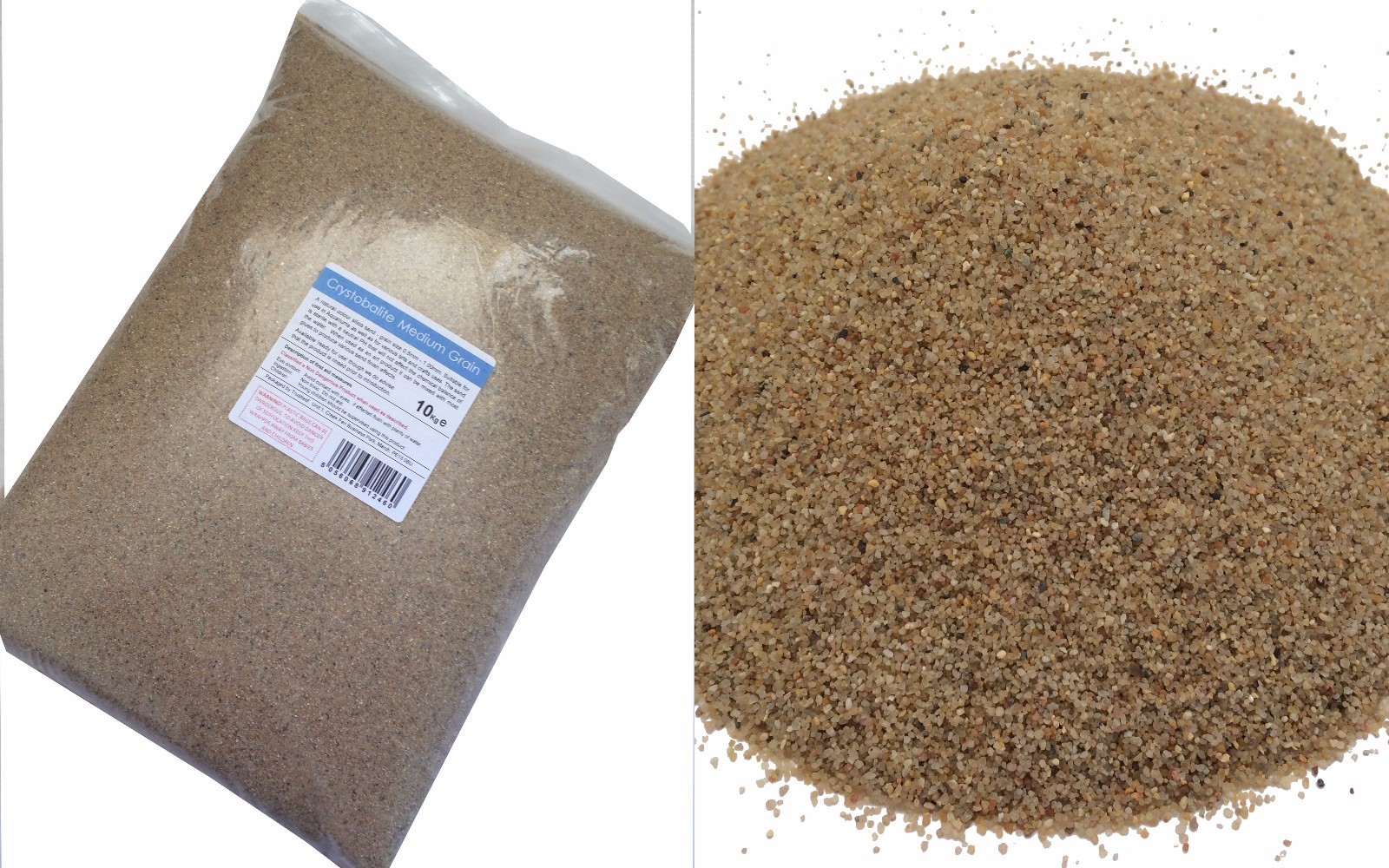 10kg Natural Colour Silica Sand - Medium Grain - Suitable for Arts and Crafts