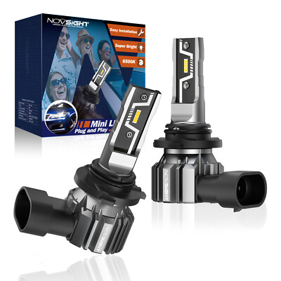NOVSIGHT 9005 HB3 LED Headlight Bulb Kit White 6500K High/Low Beam Super Bright