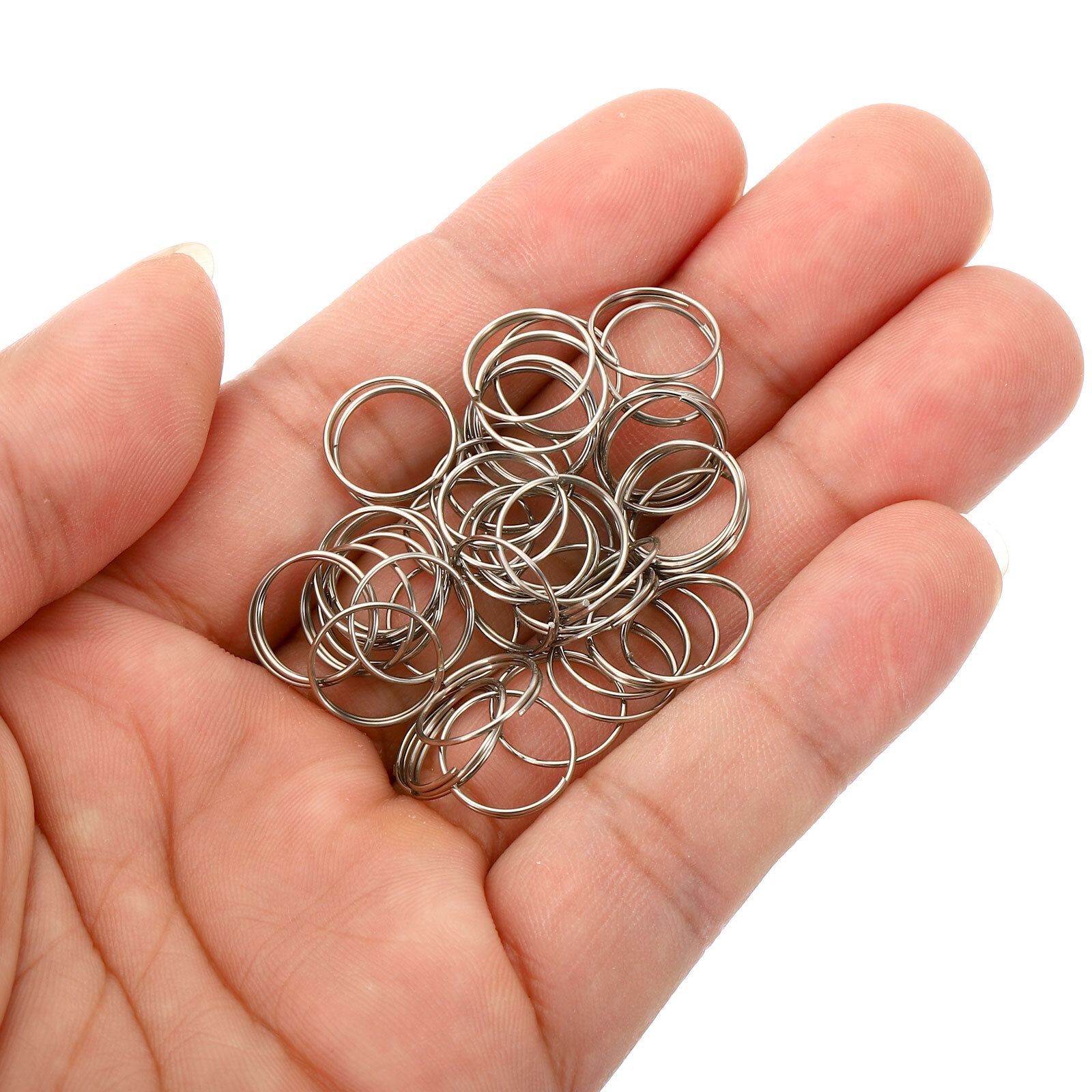 500Pcs 11mm/0.4" OD Chandelier Split Rings Circular Ring Clips Silver