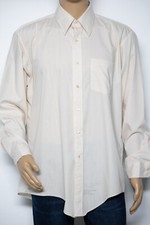 Golden V Beige Button Up Long Sleeve Dress Shirt XL Pocket Tall Man Made In USA