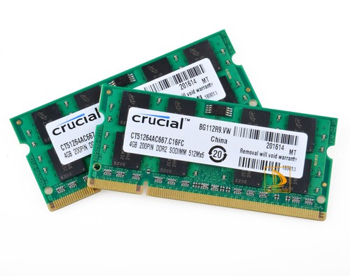 2pcs Crucial 4GB 2Rx8 PC2-5300S DDR2 667Mhz RAM Memory Laptop SO-DIMM 200Pin-CL5 - Picture 9 of 10