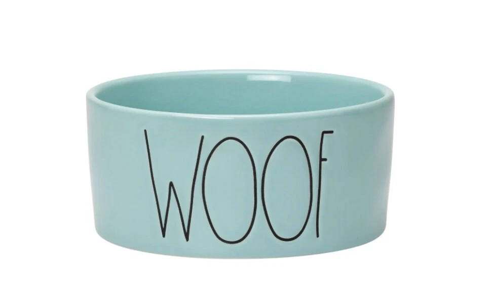 Woof Dog Bowl Rae Dunn Tiffany Blue Pet Food Or Water 6 Artisan Collection New