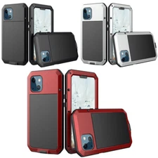 For iPhone 11 12 13 14 15 16 Pro Max XS Mas Shockproof Aluminum Armor Cover Case