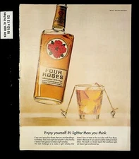 1967 Four Roses Whisky Enjoy Yourself Lighter than You Think Vintage Print Ad 16
