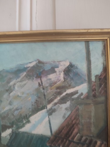 Fernand PROUST (XXeme) huile sur isorel "Alpes d'Huez" mars 1961 - Photo 15 sur 24
