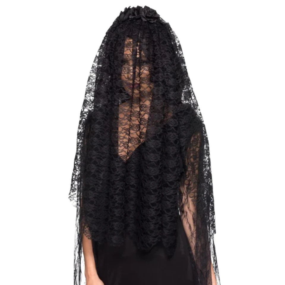Smiffys Erwachsene Schwarzer Witwen-Veil Gothic Braut Damen Kostüm Zubehör Neu - Bild 1 von 1