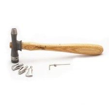 Fretz Maker Hammer with Nylon Head & 3 Metal Chasing Inserts, Fluting, Embossing