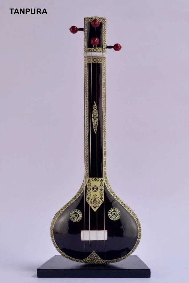 Instrumento musical decorativo de madera miniatura Tanpura piezas de exhibición decoración del hogar Foto 4 de 4