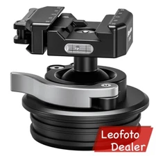 Leofoto Lever-Lock Ballhead w Integrated 75mm Adapter - STB-75X Arca & Picatinny